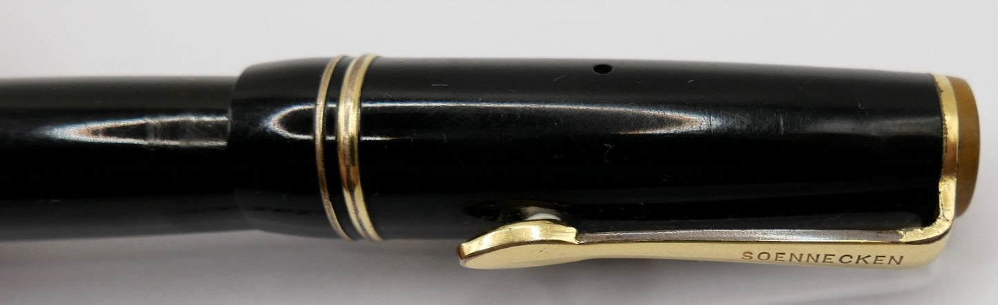 Alter Füllfederhalter Füller SOENNECKEN  Söhnnecken schwarz braun 16 BBS