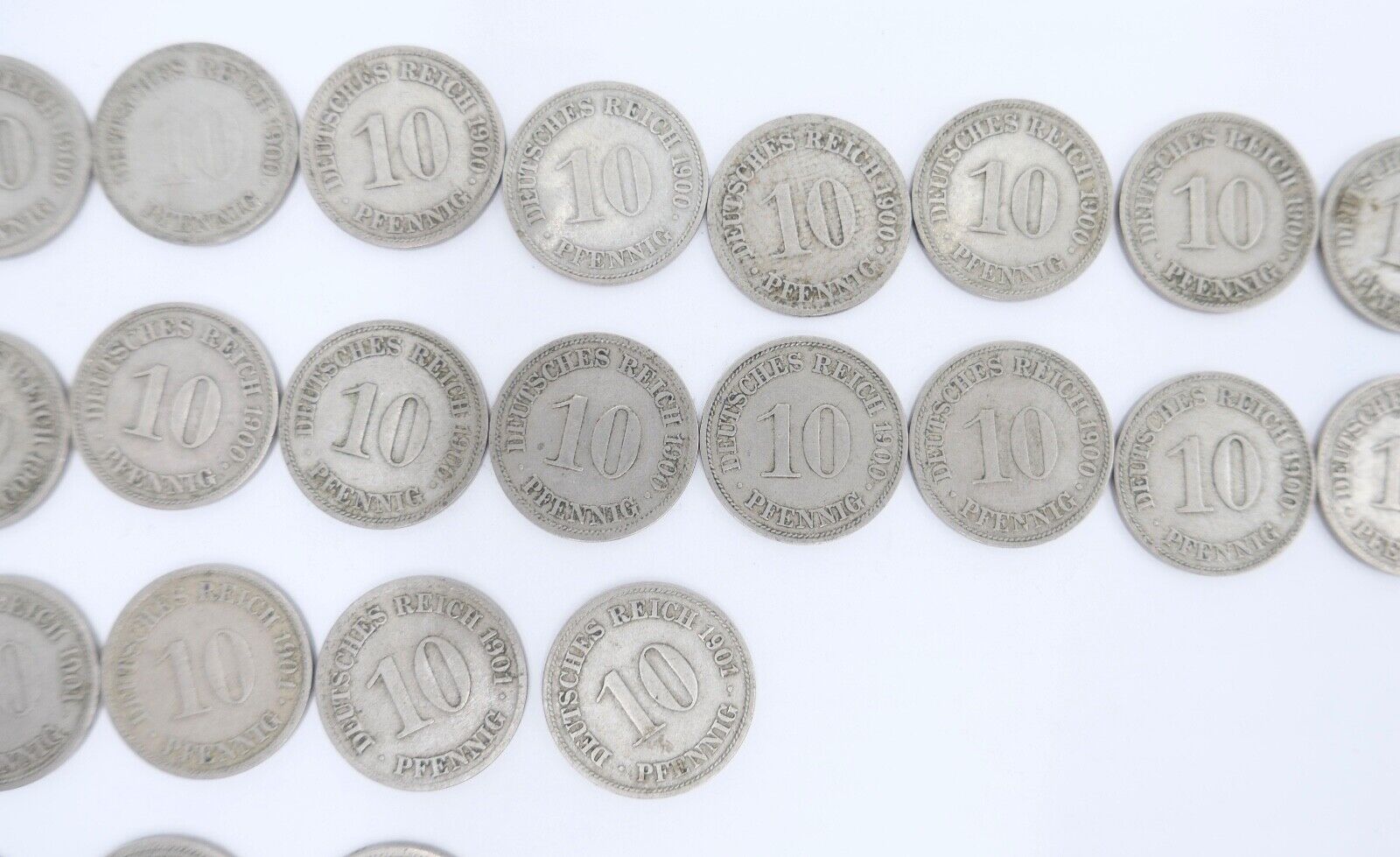 48x 10 Pfennig Kaiserreich 1890 - 1901 Jäger J. 13 ss-stg