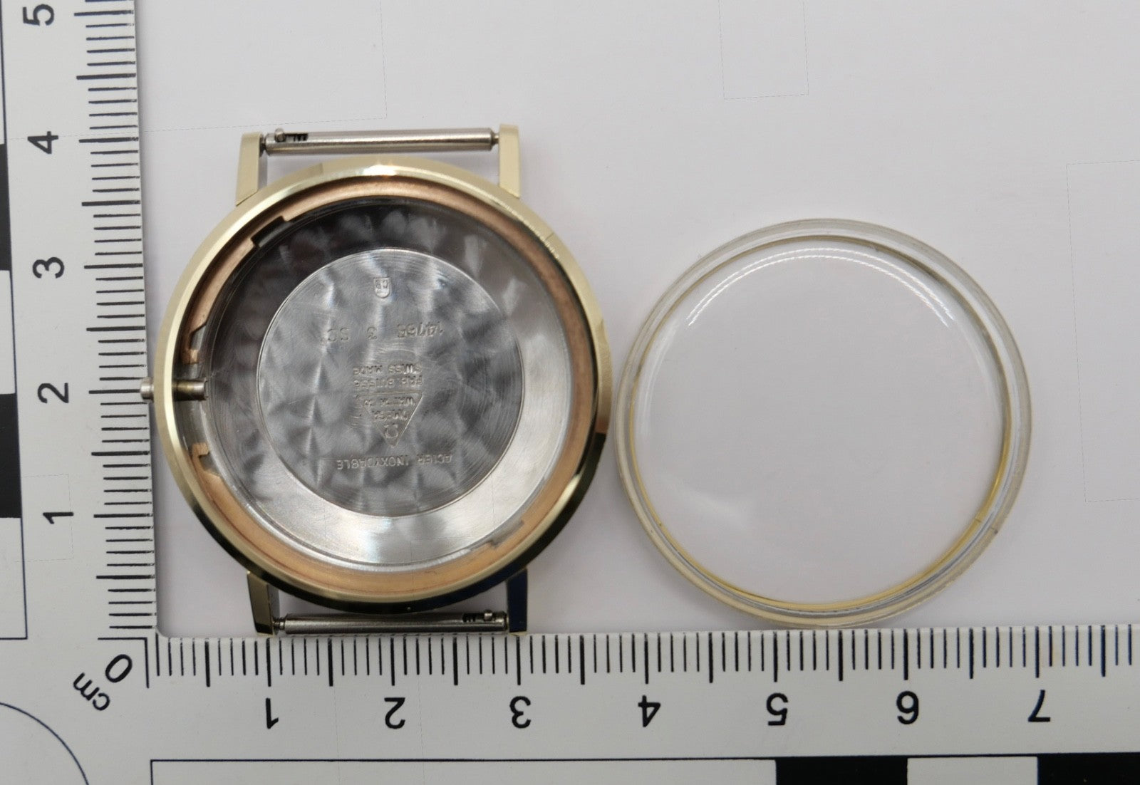 Omega Seamaster 14765 3 SC Gehäuse & Glas Ø 34mm Vergoldet Edelstahl