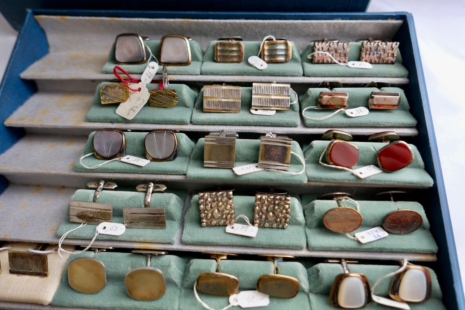 Konvolut SILBER & VERGOLDET Manschettenknöpfe Juwelierauflösung NEU 32 Stück - Antikhandel-Stuttgart