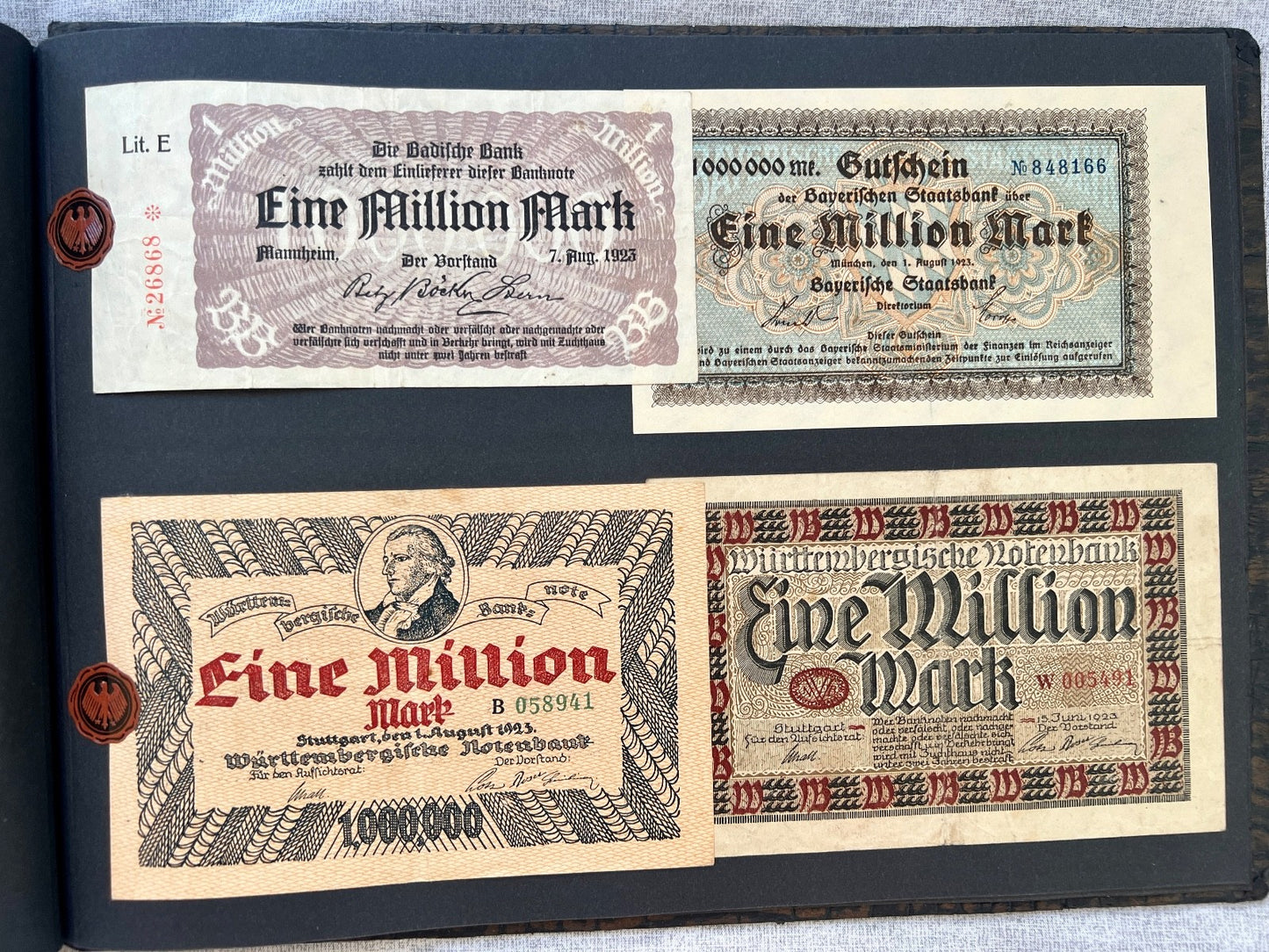 Album  116x Inflation Geldscheine Ro. Banknoten Mark Reichsbahn Mrd Mio UNC