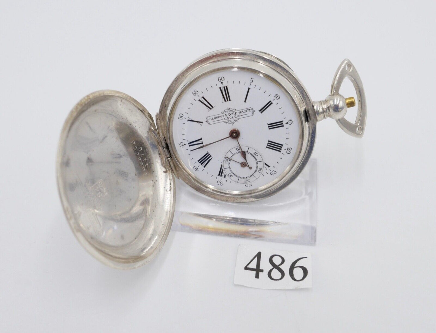 Georges FAVRE JACOT Locle SAVONETTE Taschenuhr Silber 875