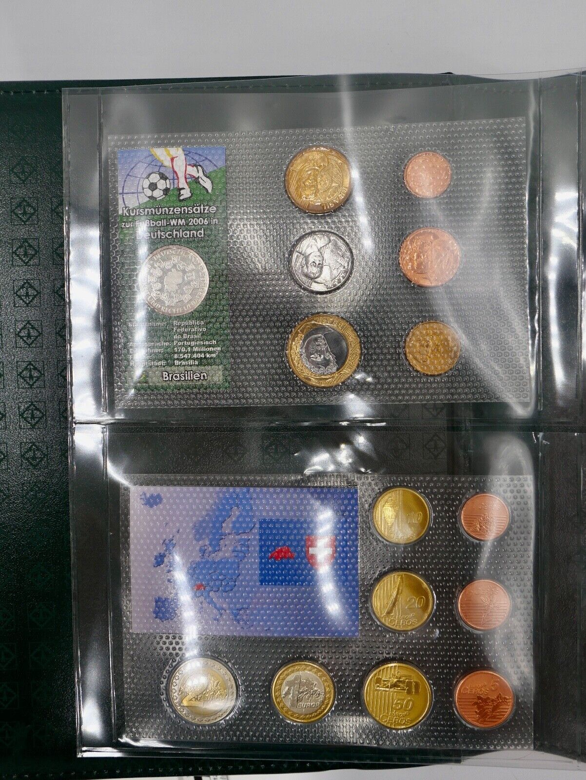 4x Probe Euro € Schweiz Bulgarien Liechtenstein Rumänien 1x WM 2006 Brasilien