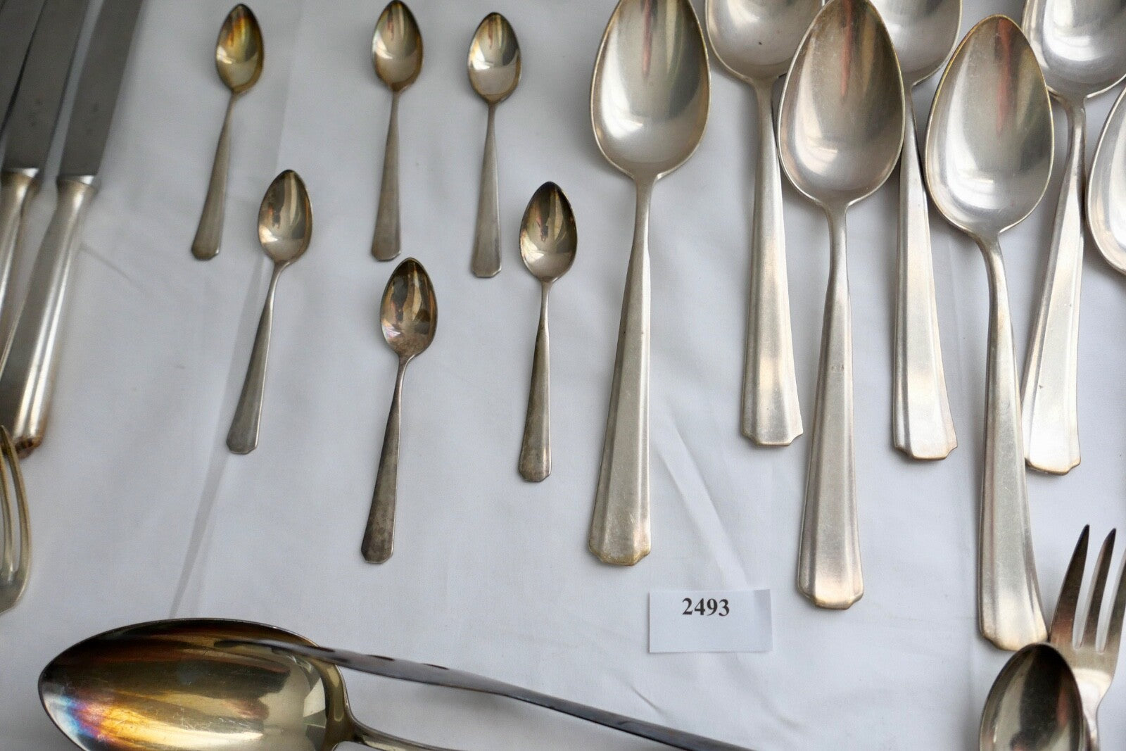 80 Teile WMF 1900 Hammerschlag 90er versilbert Gabel Messer Löffel