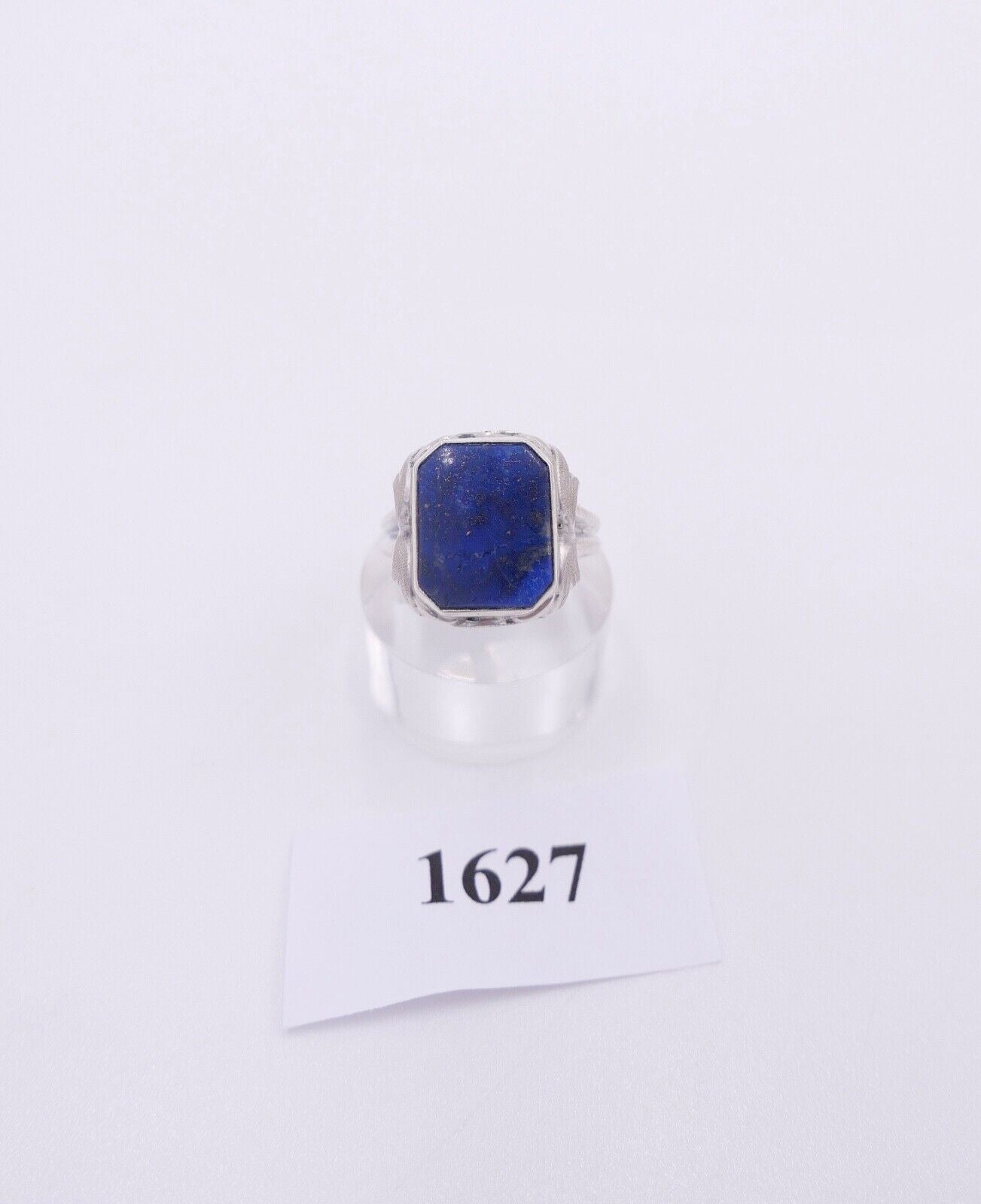 Massiver JUGENDSTIL Herren Damen Ring 835 Silber Gr. 54 Lapislazuli Lapis blau