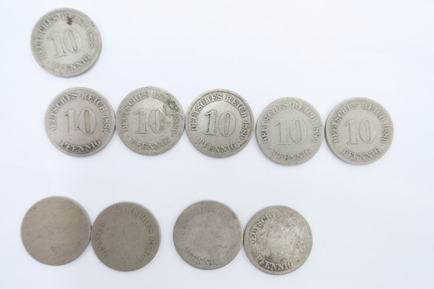 63x 10 Reichspfennig  1873 1875 1876 1888 Jäger J.4 s-ss