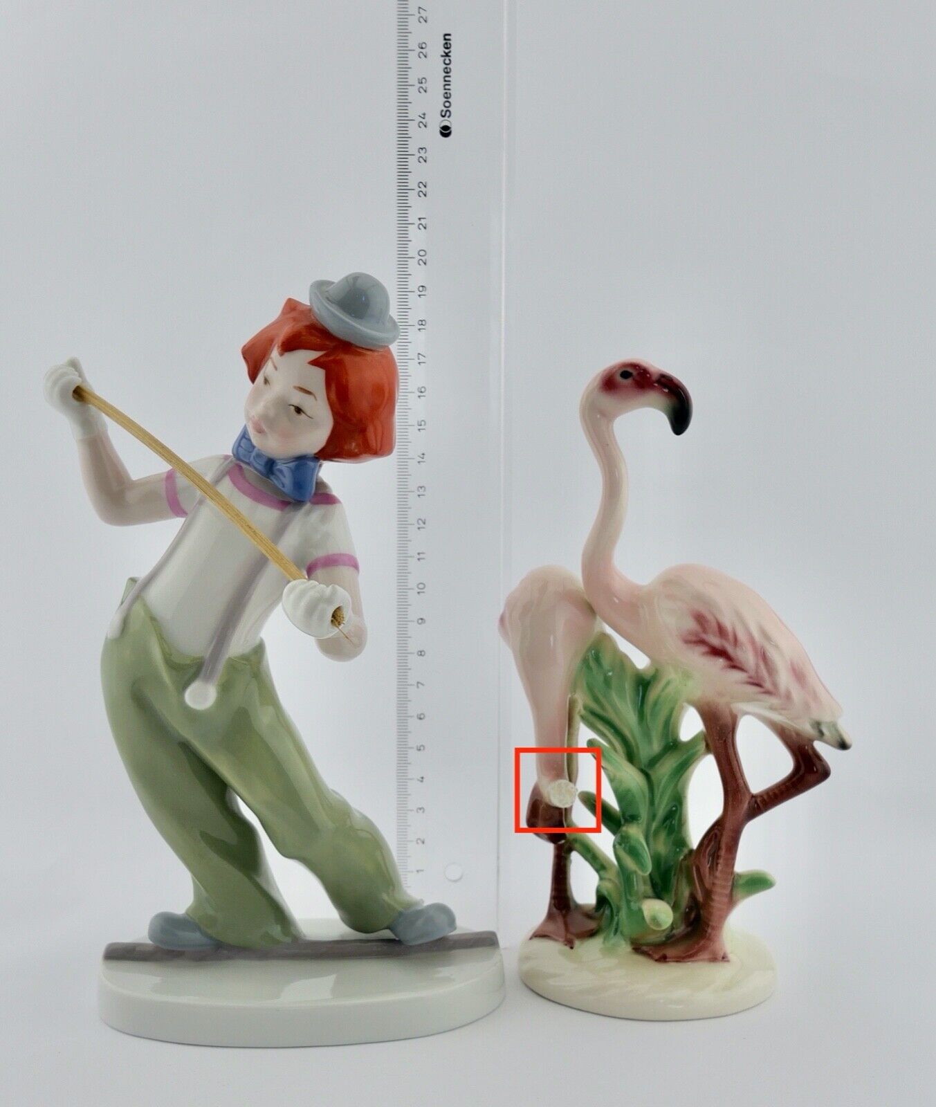 2x Goebel Porzellan Figuren Mod. 38674-18 Flamingos A. Ruiz Clown 