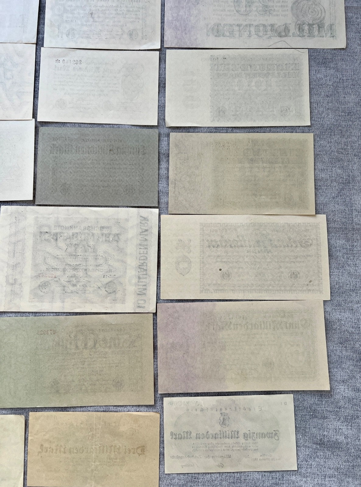Posten 37x Inflation Geldscheine Banknoten Mio Mrd Mark UNC dt. Reich Ro. 111c