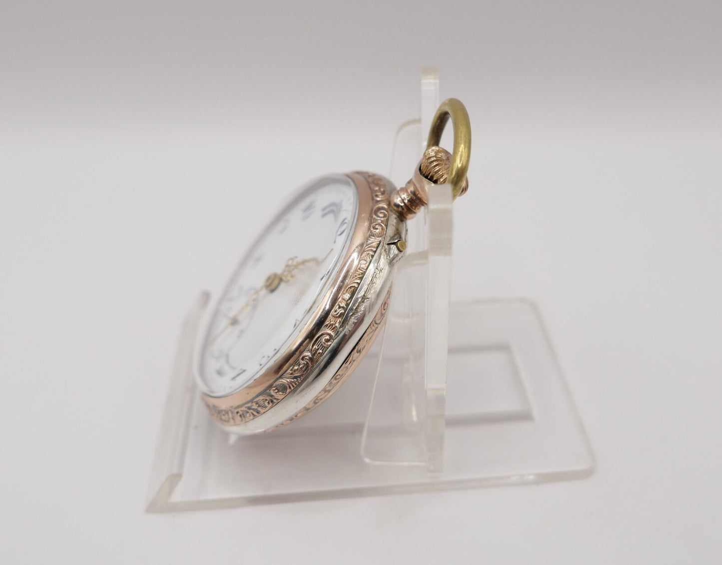 L.W.C. Open Face Taschenuhr 800 Silber Ø 46mm