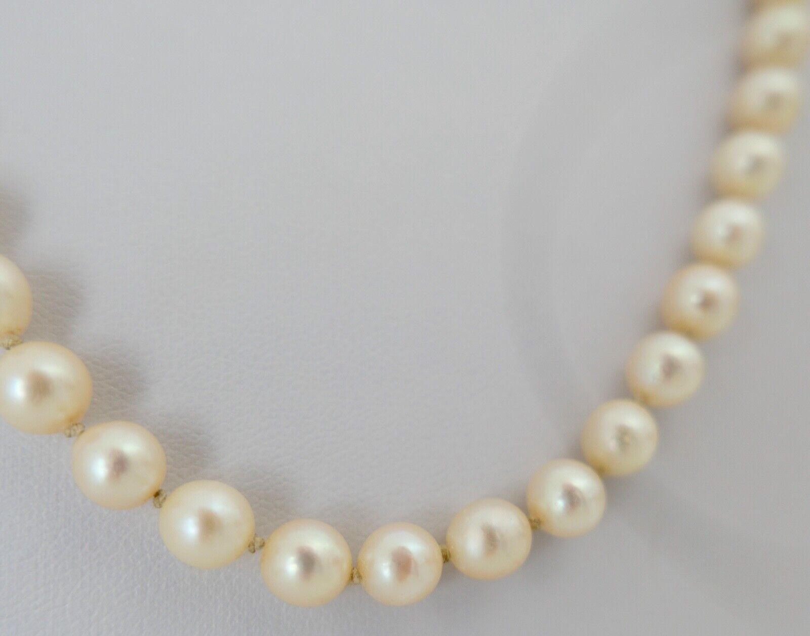 Perlenkette Verschluss Weiß/Gelb Gold 585/14K pearl Ø 6.5 mm Necklace 58 cm