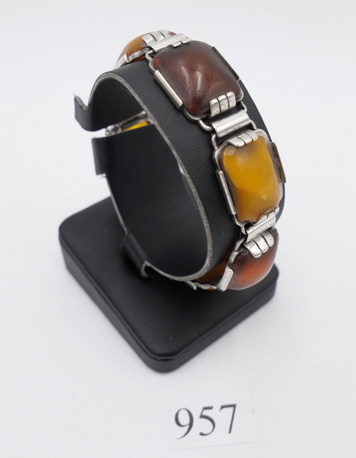 Butterscotch Armband Bernstein 835 Silber 27,9 gr silver Amber