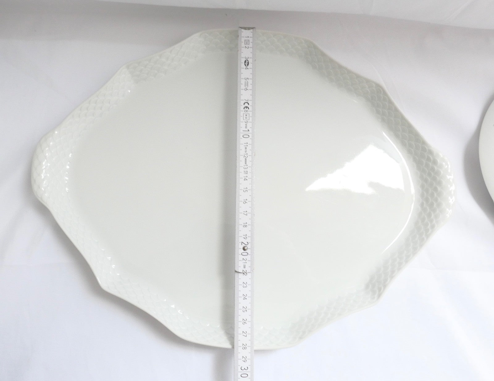 7 Tlg. Ludwigsburg Mokka / Kaffee /  Teilservice weiß Schuppenmuster