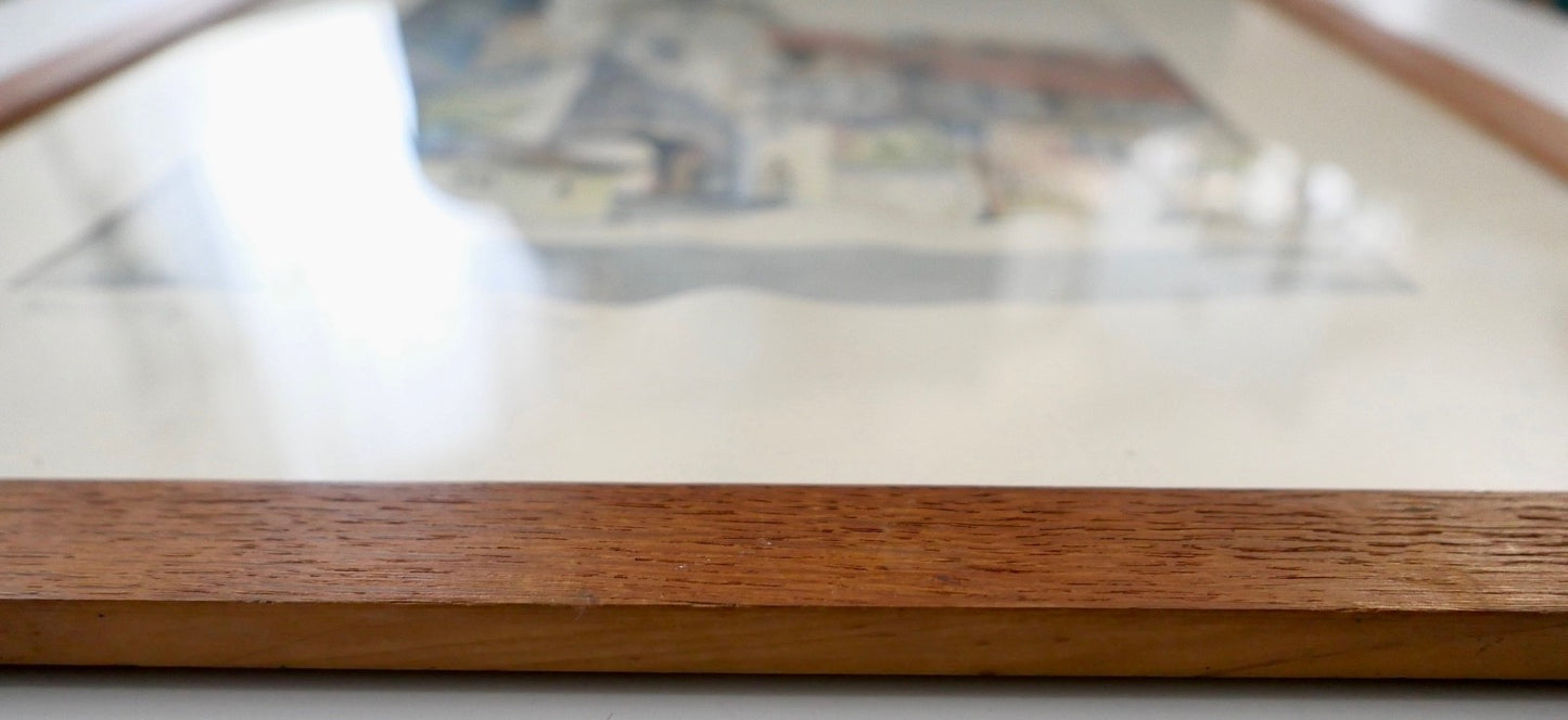 E. REICHEL Original Aquarell 1943 Rothenburg Weißer Turm signiert Unikat