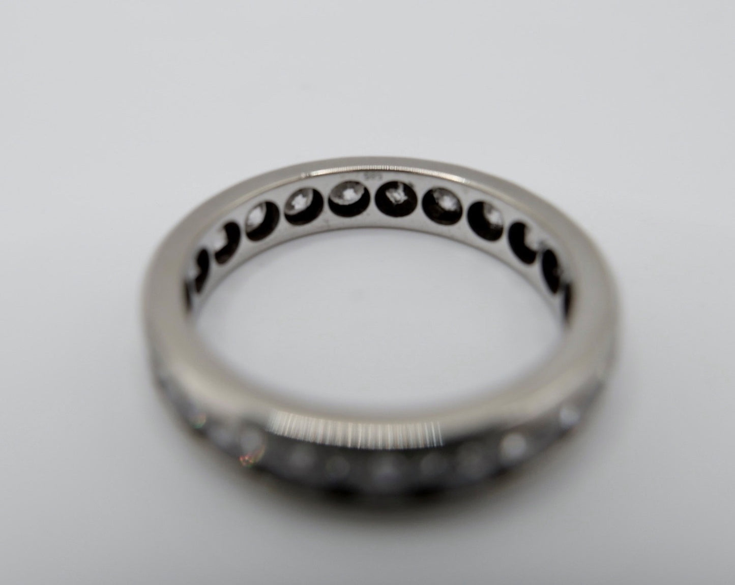 1970er Weißgold Ring 585 Memory mit Zirkonia Gr. 60 Damenring