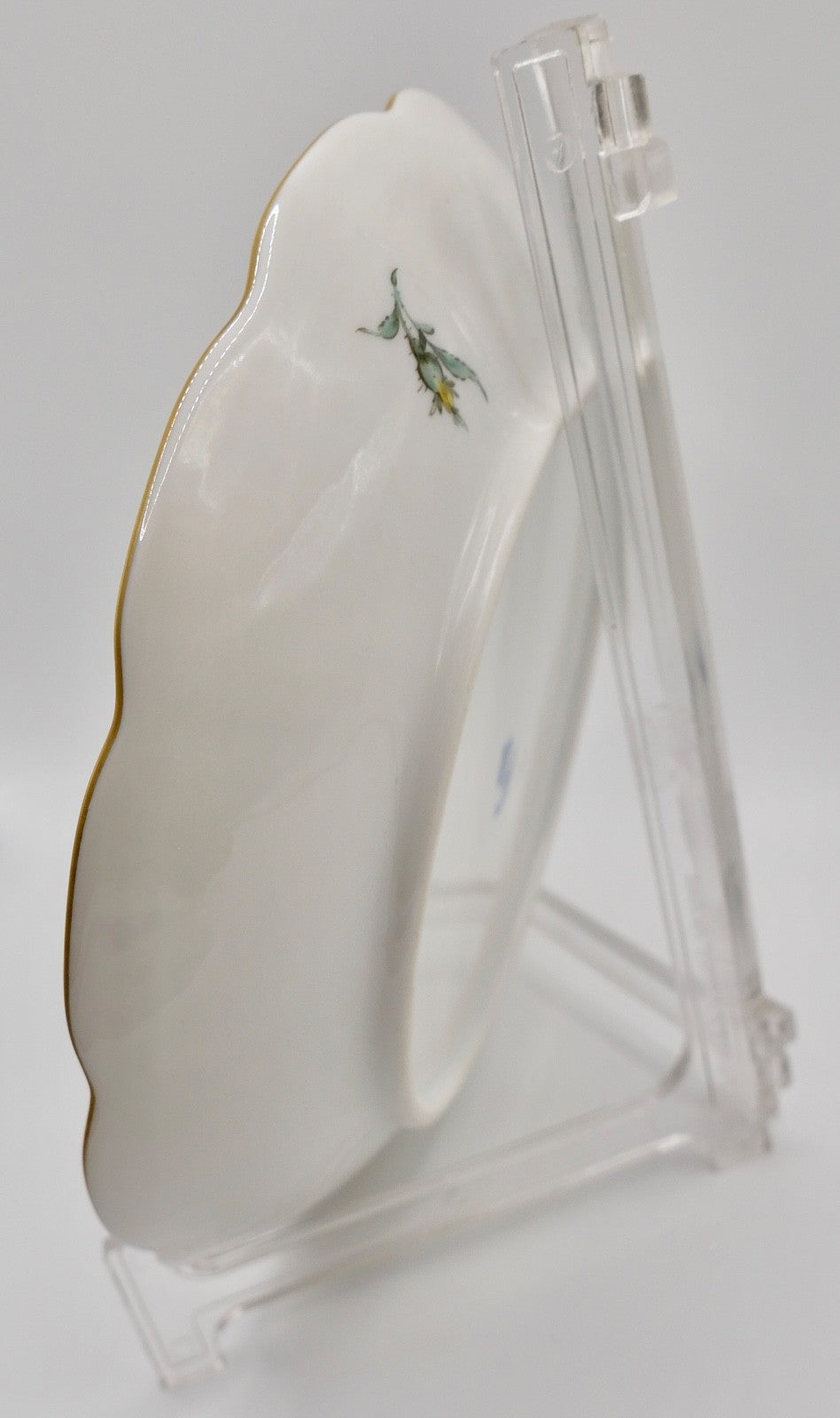 Ludwigsburg Porzellan Schälchen Schale Blumen Obst Dekor 17,5 cm Korbmuster