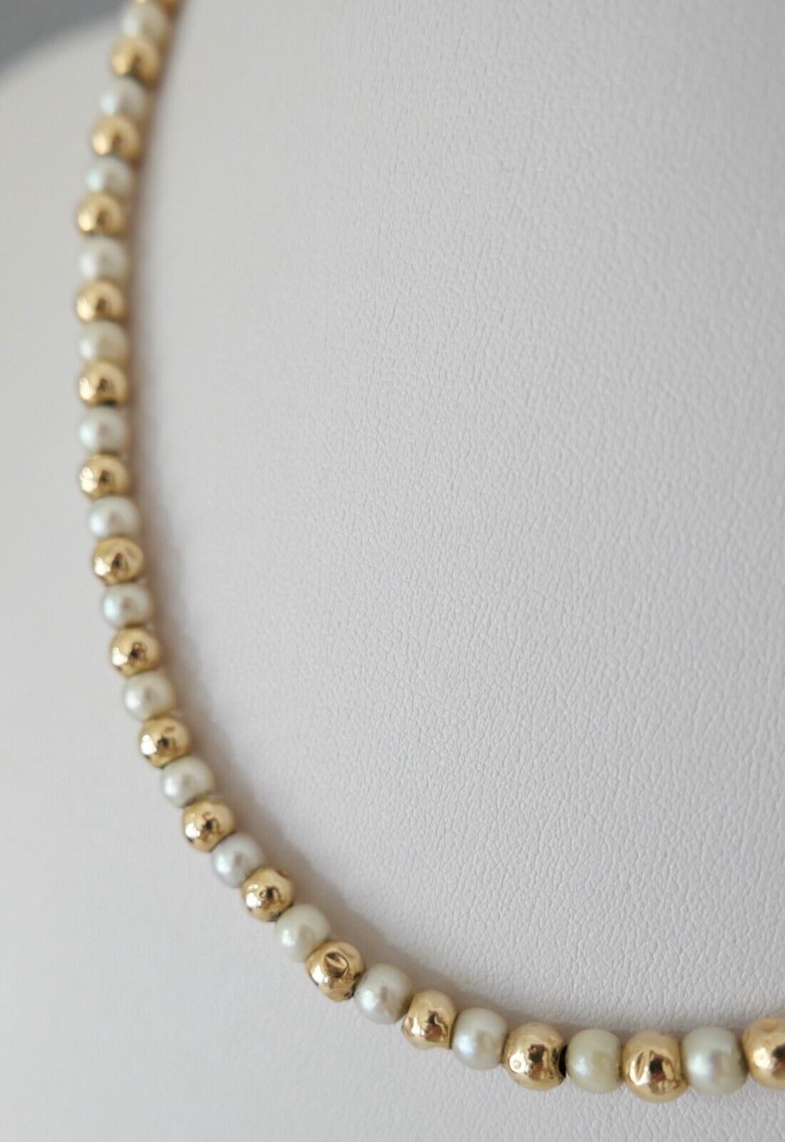 Perlenkette Collier AKOYA ZUCHTPERLE Gold 585 14K pearl Ø 4,2 - 4,8 mm 42 cm