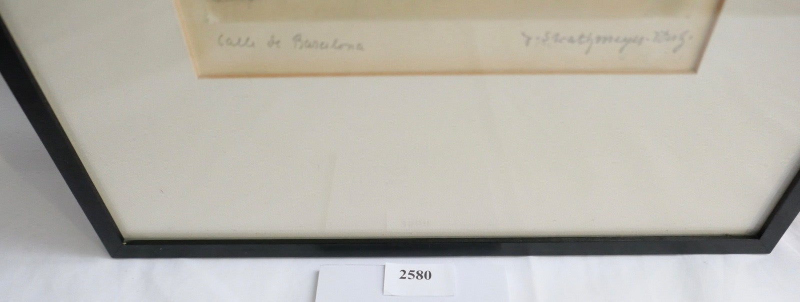 T. SKATHMEYER-WENZ Original Kohlezeichnung Calle de Barcelona Unikat gerahmt