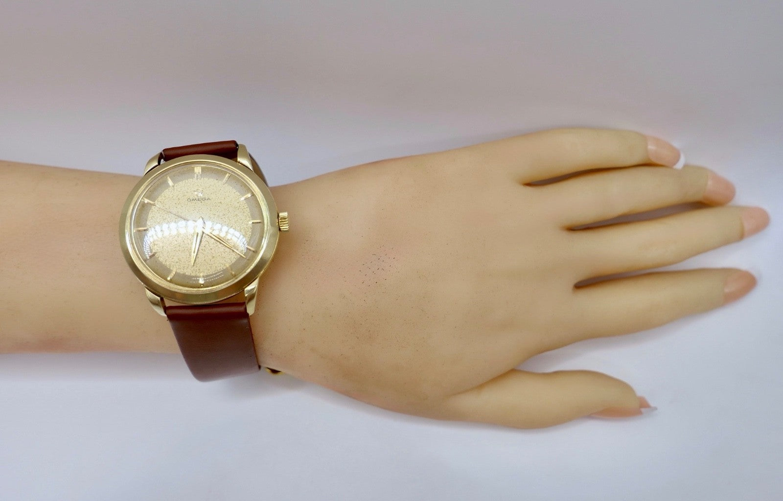 50er Omega Cal. 283 Armbanduhr 14K Gold 585 Handaufzug 37mm Herrenuhr Ref: 2686