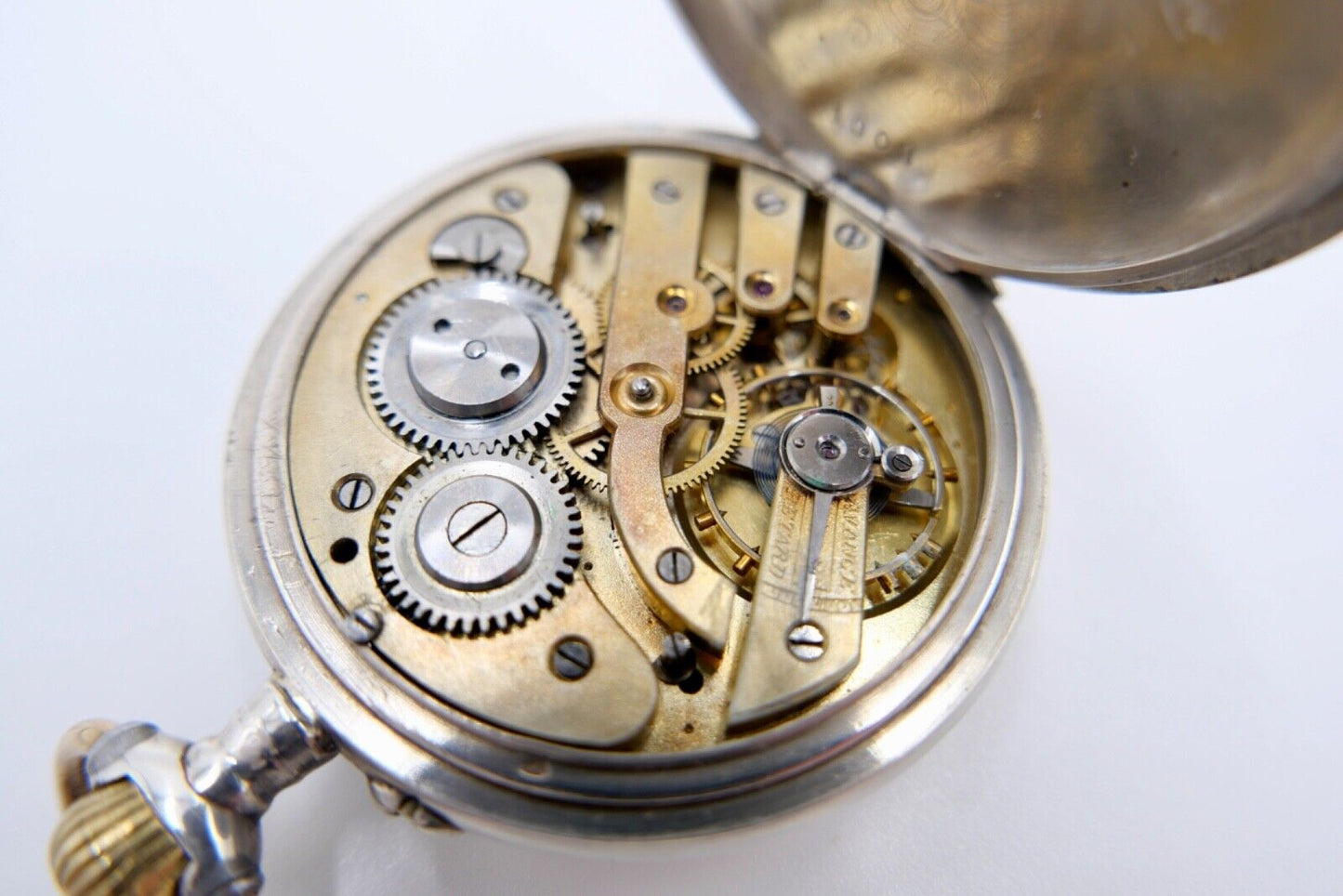 VORWÄRTS Open Face 800 Silber Taschenuhr um 1900 K&CI Schweiz