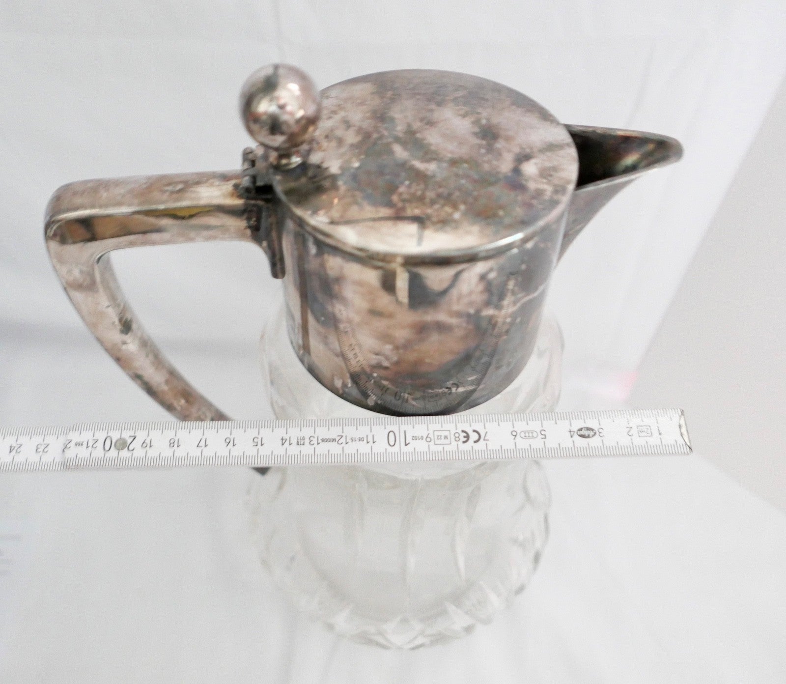 schwere Karaffe Floreat Bleikristall Versilbert Art Deco 30-40er Jahre