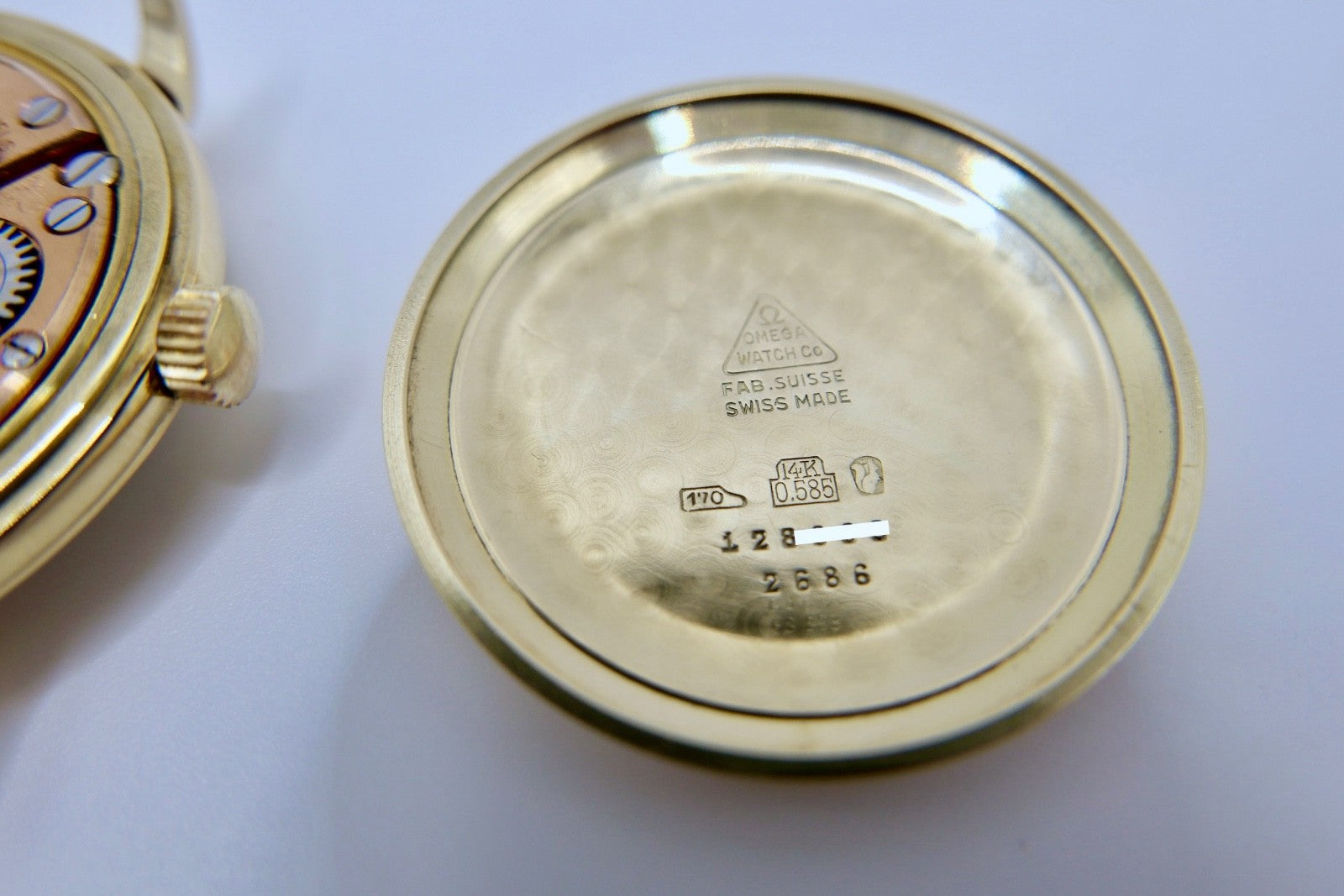 50er Omega Cal. 283 Armbanduhr 14K Gold 585 Handaufzug 37mm Herrenuhr Ref: 2686