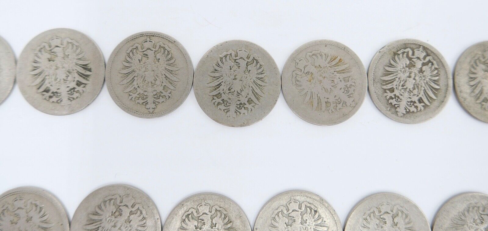 63x 10 Reichspfennig  1873 1875 1876 1888 Jäger J.4 s-ss