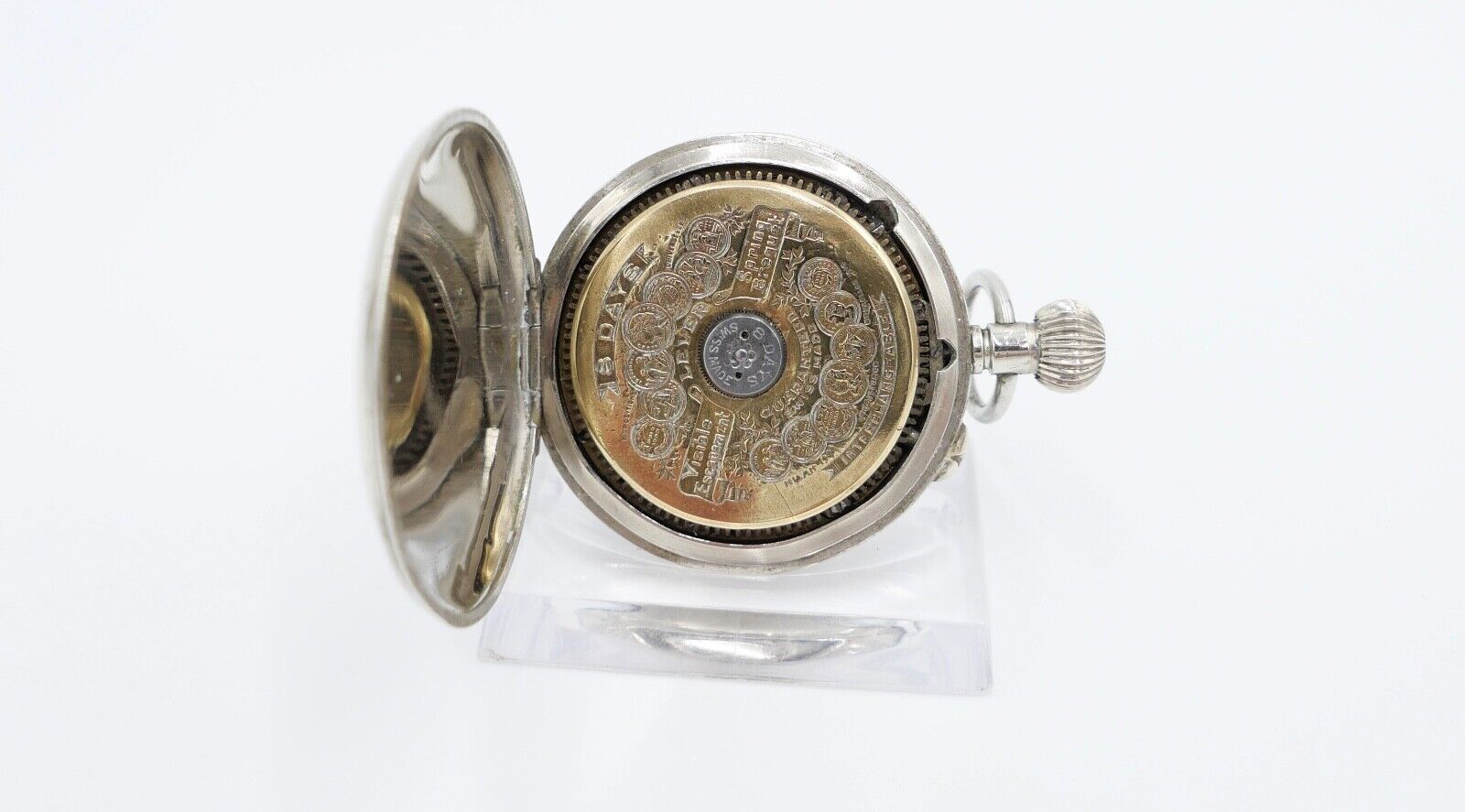 Antike Taschenuhr " CAPITAL " 8 Days pocket watch RAR selten TOP 43,5 mm