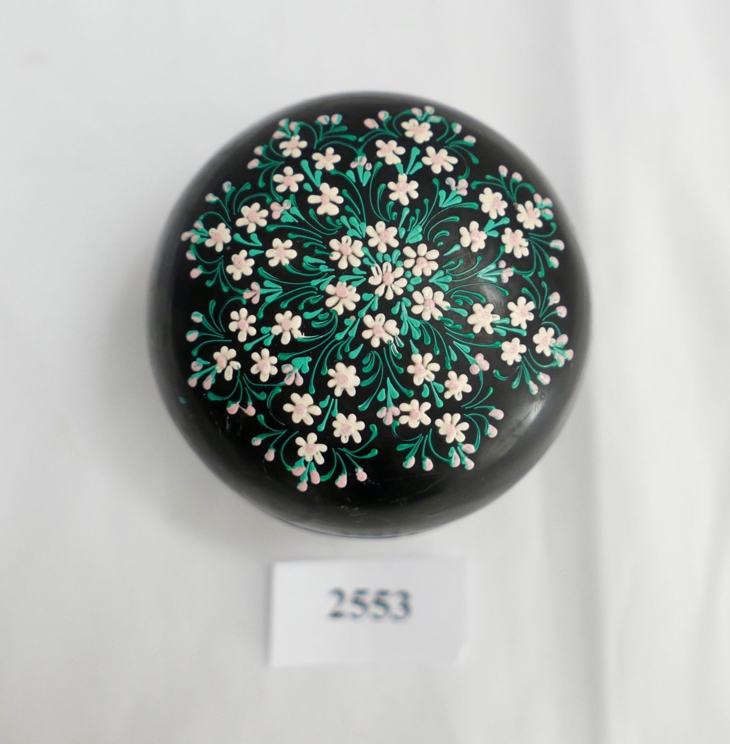 60er 70er Kaschmir Pappmaché Lackdose handbemaltes florales Hazara Blumenmuster