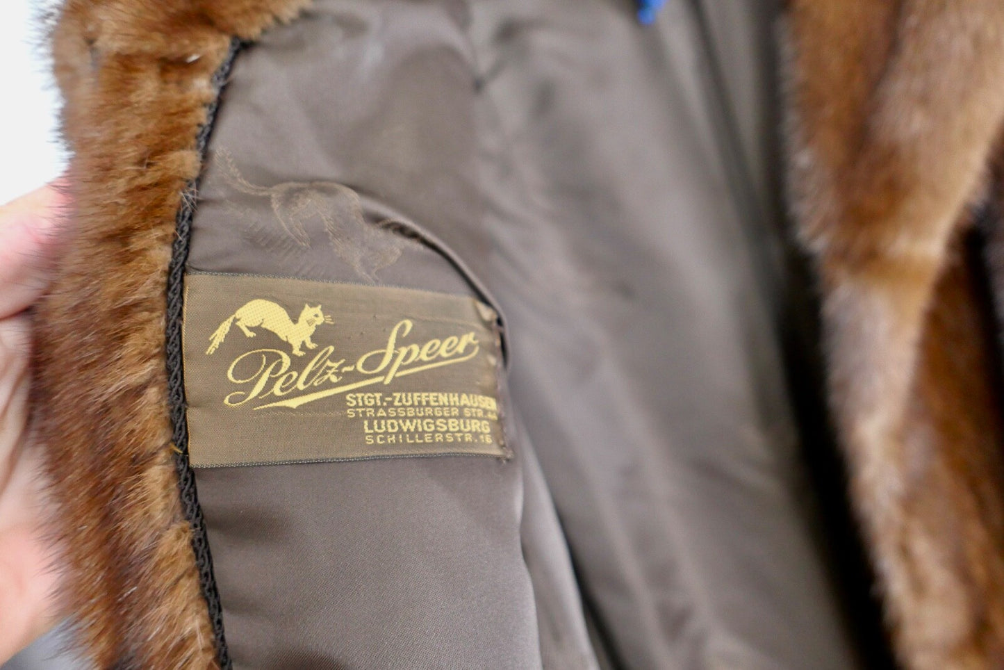 Nerz Pelz Mantel coat braun Größe 40-42