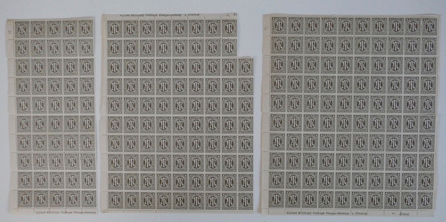 Großes Konvolut AM Post Postfisch Deutschland Briefmarken Bogen Bogenteile 1945