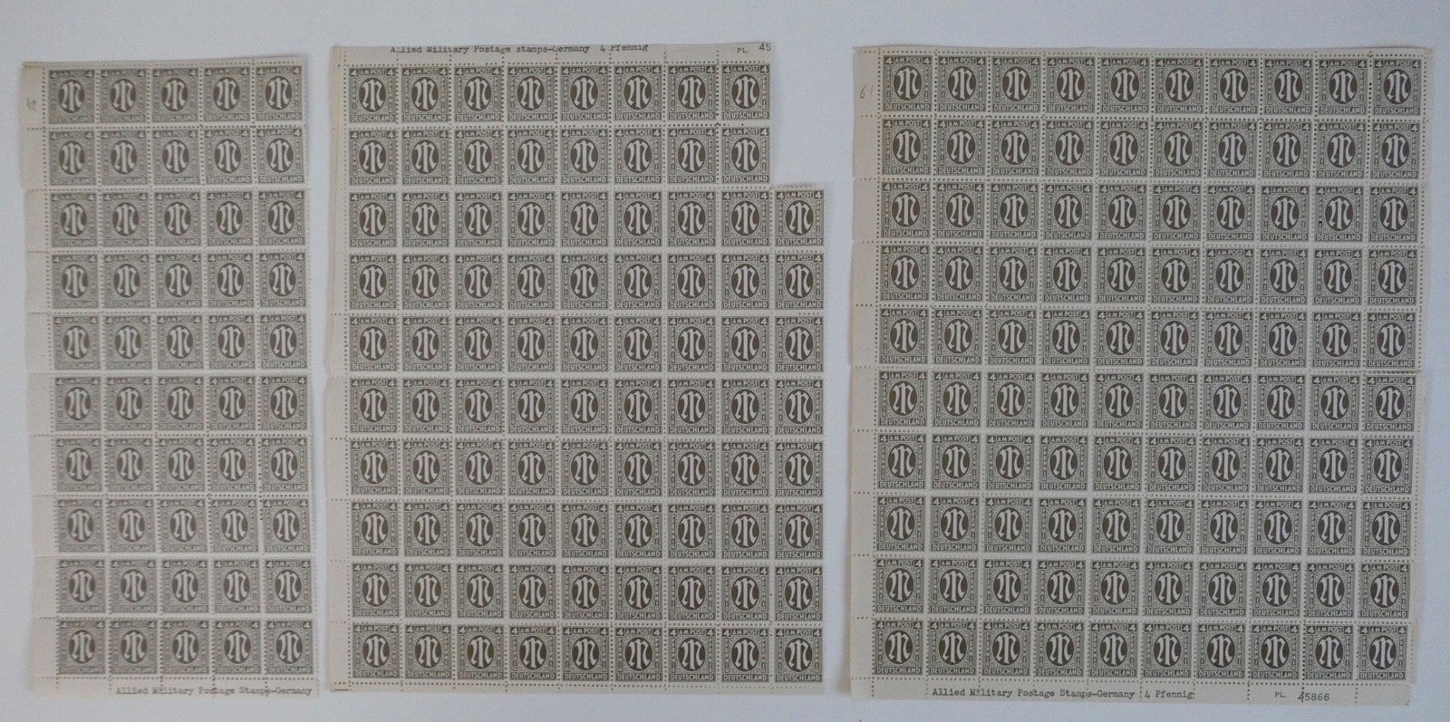 Großes Konvolut AM Post Postfisch Deutschland Briefmarken Bogen Bogenteile 1945