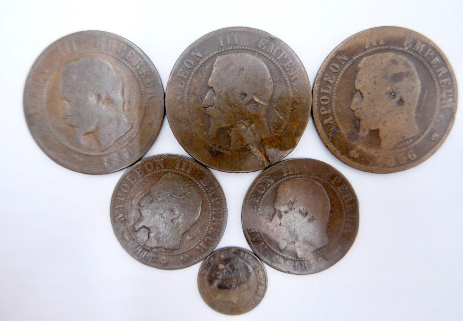 Lot Posten Frankreich Napoleon III 1854-1862 on Cinq Dix 1 5 10 Centimes