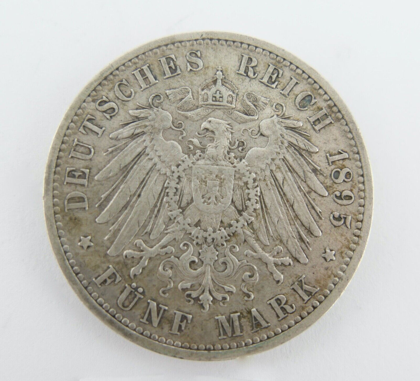 5 Mark 1895 A Jäger J. 73 Hessen Ernst Ludwig Silbermünze erhalt VZ - Sehr schön