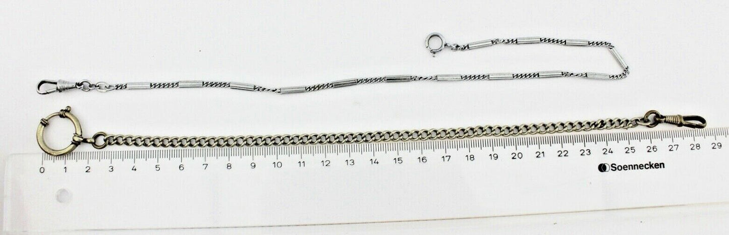 10 Antike Taschenuhr Kette watch Chain Silber versilbert Metall L&F Doppeladler