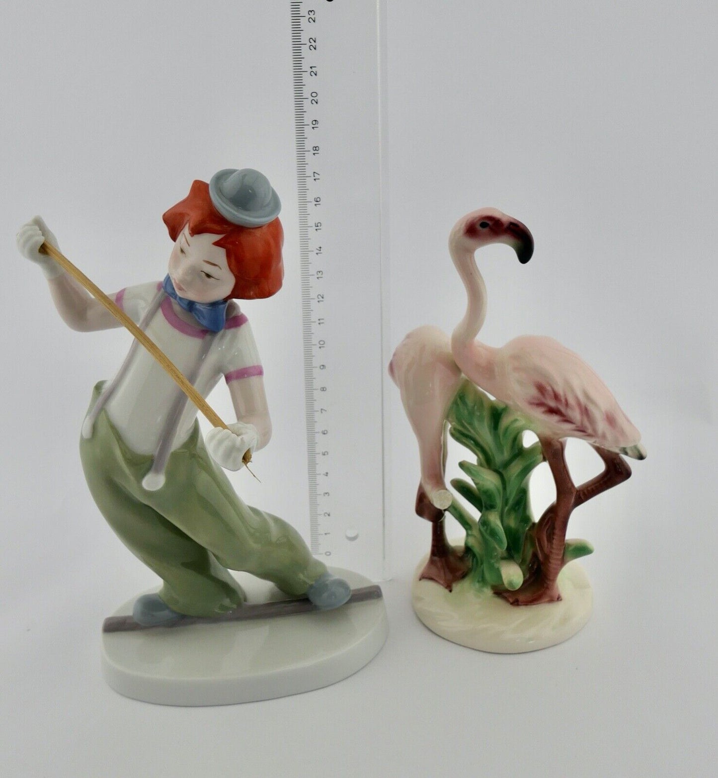 2x Goebel Porzellan Figuren Mod. 38674-18 Flamingos A. Ruiz Clown 