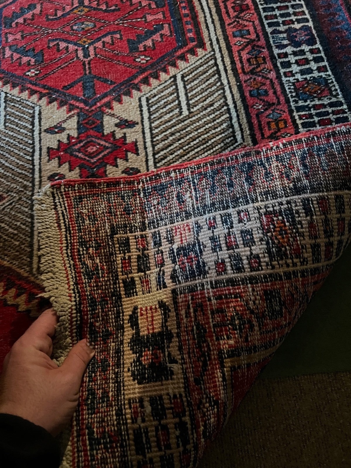 Nomaden Läufer alter Orientteppich Perserteppich old carpet 343x100 cm