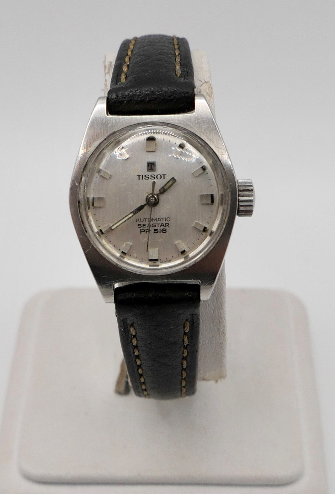 60er TISSOT SEASTAR PR 516 Damenuhr Automatik Cal. 743 Lederarmband 24 mm