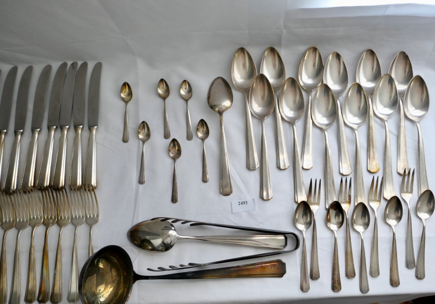 80 Teile WMF 1900 Hammerschlag 90er versilbert Gabel Messer Löffel