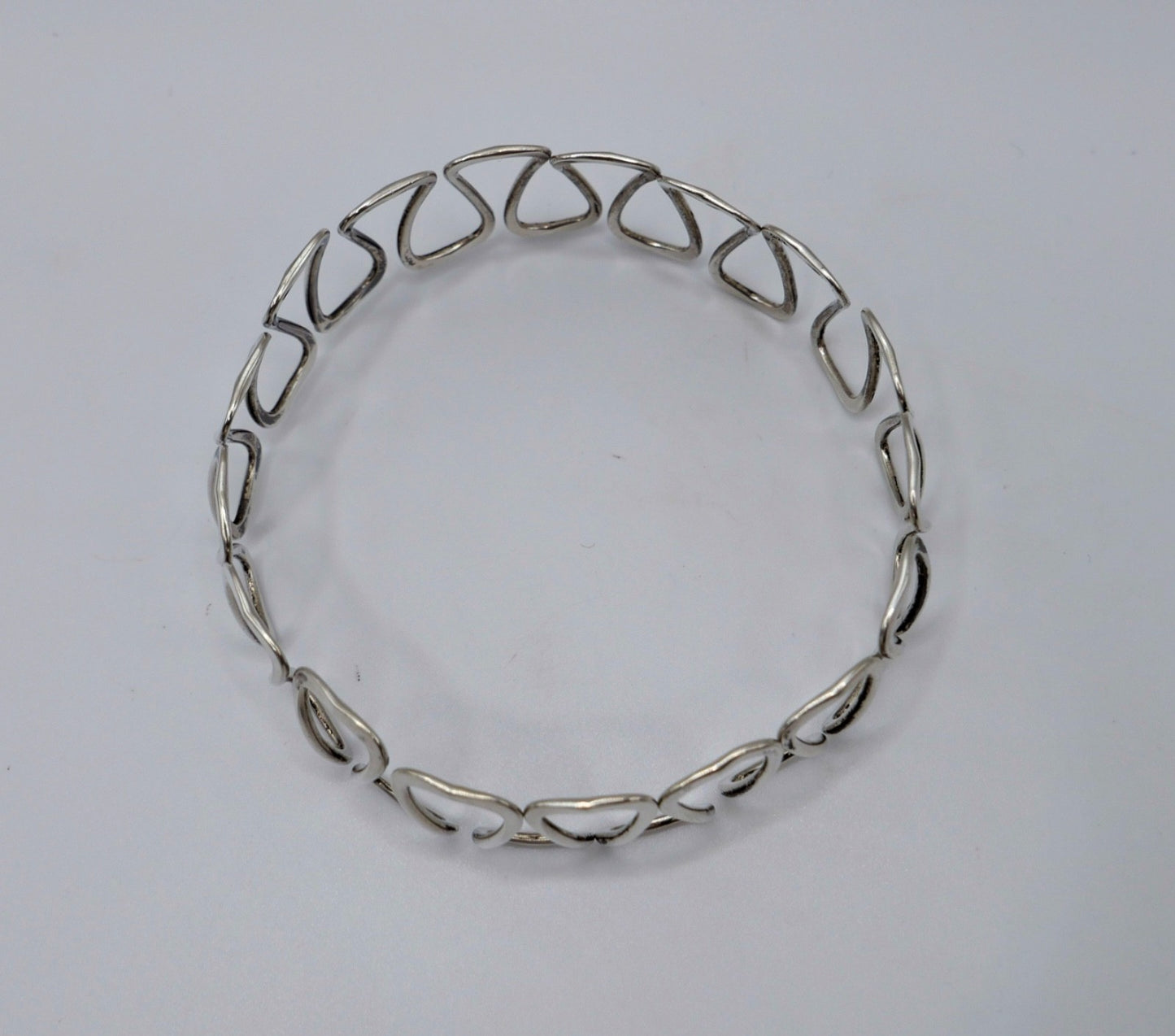 1960er Vintage feiner formbarer Armreif Silber 835 Wellen Muster E/P Armband