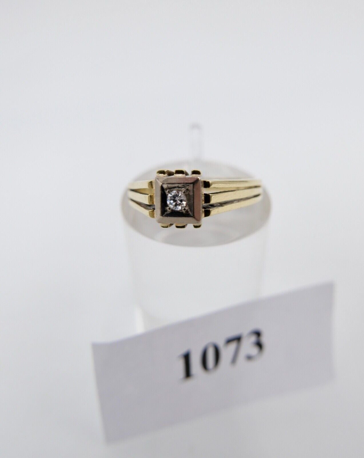 70er Jahre Solitär Ring Gelbgold 585 14K Damenring Brillant 0,32 Ct Gr. 53 VS G