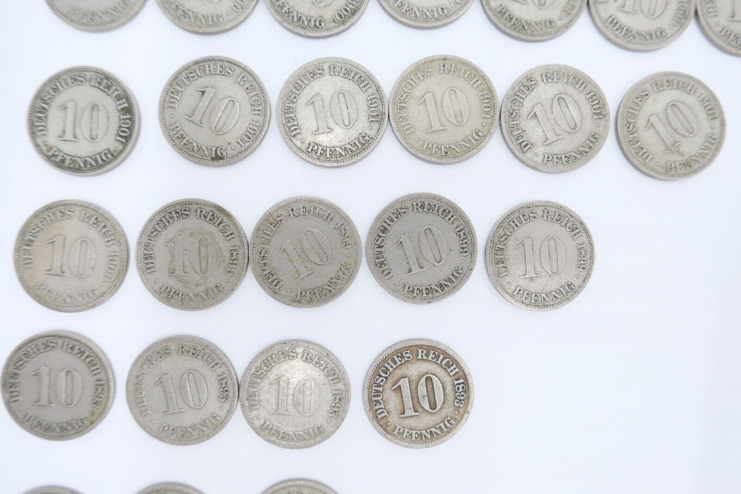 48x 10 Pfennig Kaiserreich 1890 - 1901 Jäger J. 13 ss-stg