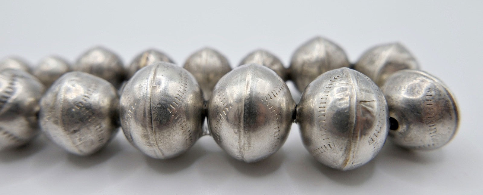 Vintage Navajo Perlen Silberkette Kugel 925 Sterling Bead Necklace Indianer