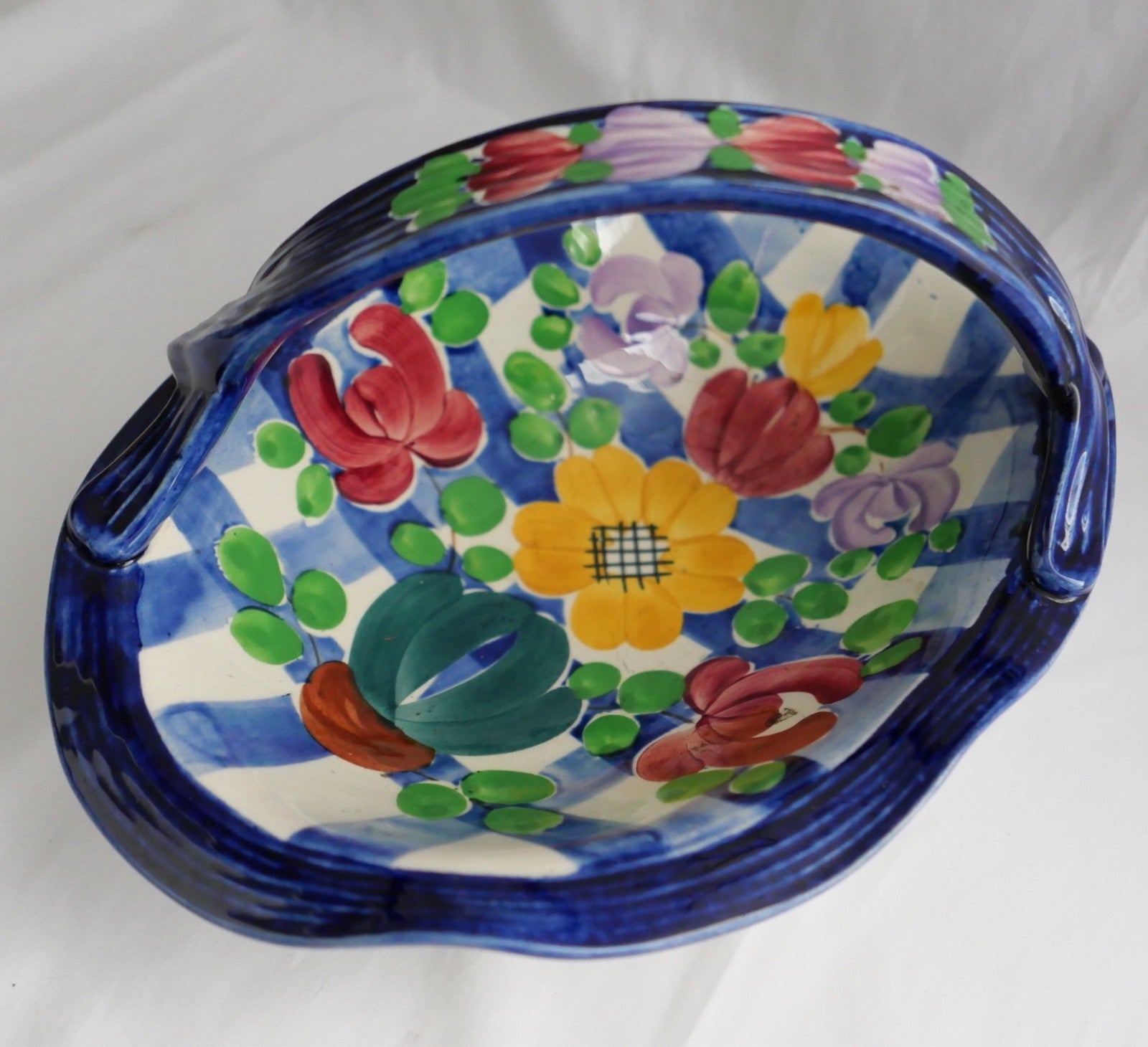 Villeroy & Boch Dresden Tegernsee Henkelkorb Keramik handbemalt Blumenkorb 31 cm