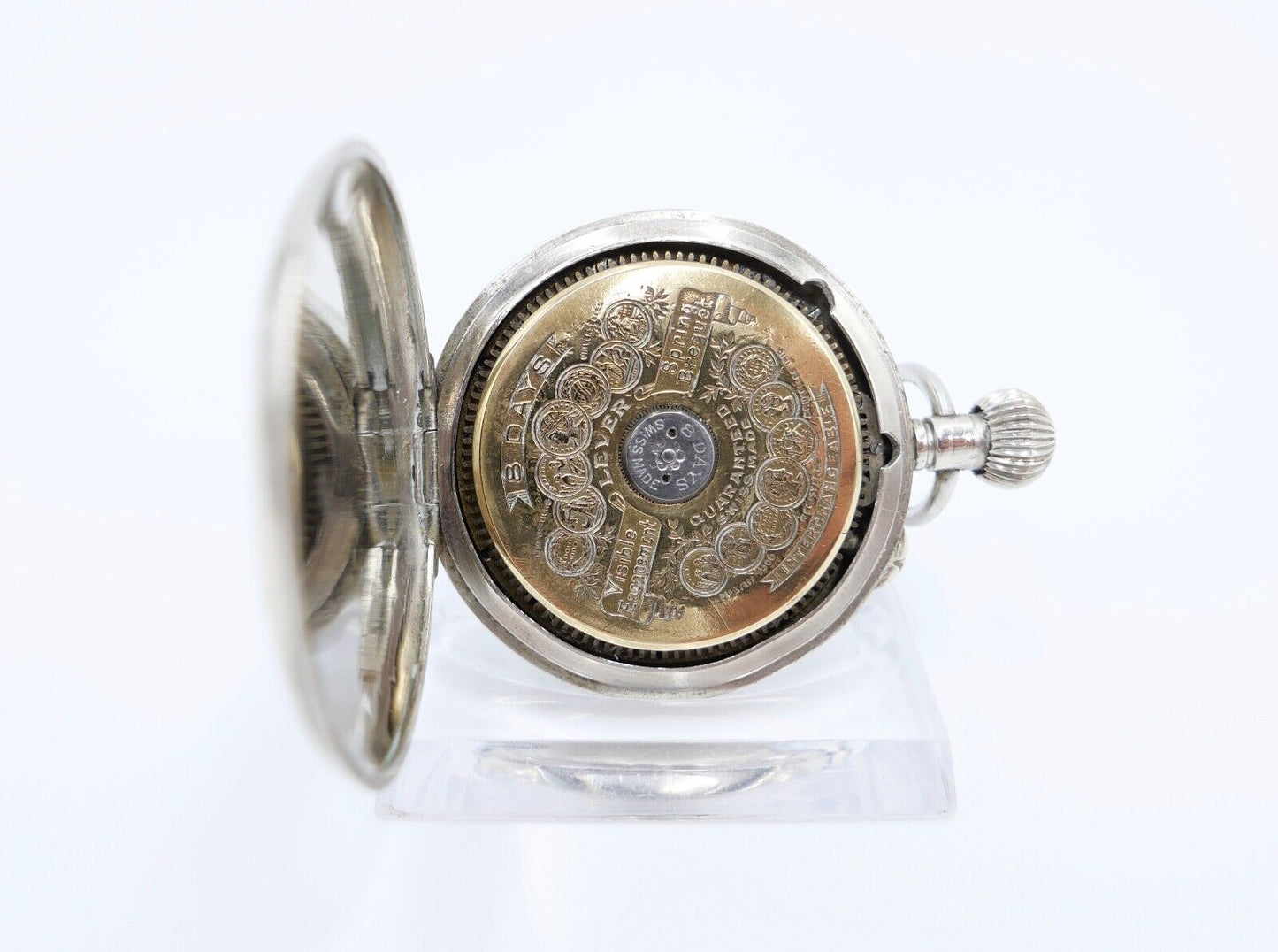 Antike Taschenuhr " CAPITAL " 8 Days pocket watch RAR selten TOP 43,5 mm