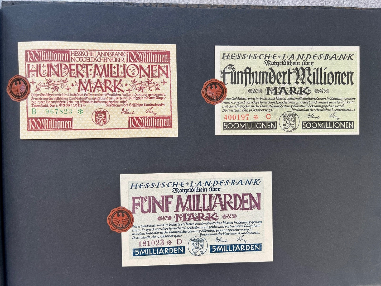 Album  116x Inflation Geldscheine Ro. Banknoten Mark Reichsbahn Mrd Mio UNC