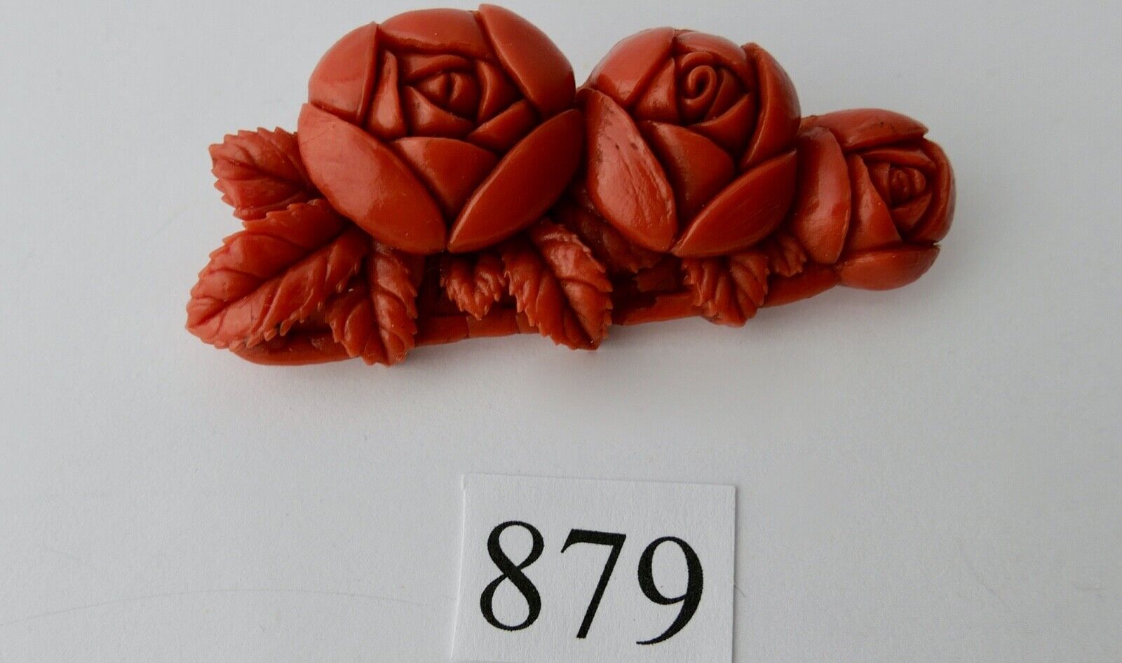 alte Korallen Brosche Koralle old coral brooch Floral Ø 7,0 x 2,8cm Blume