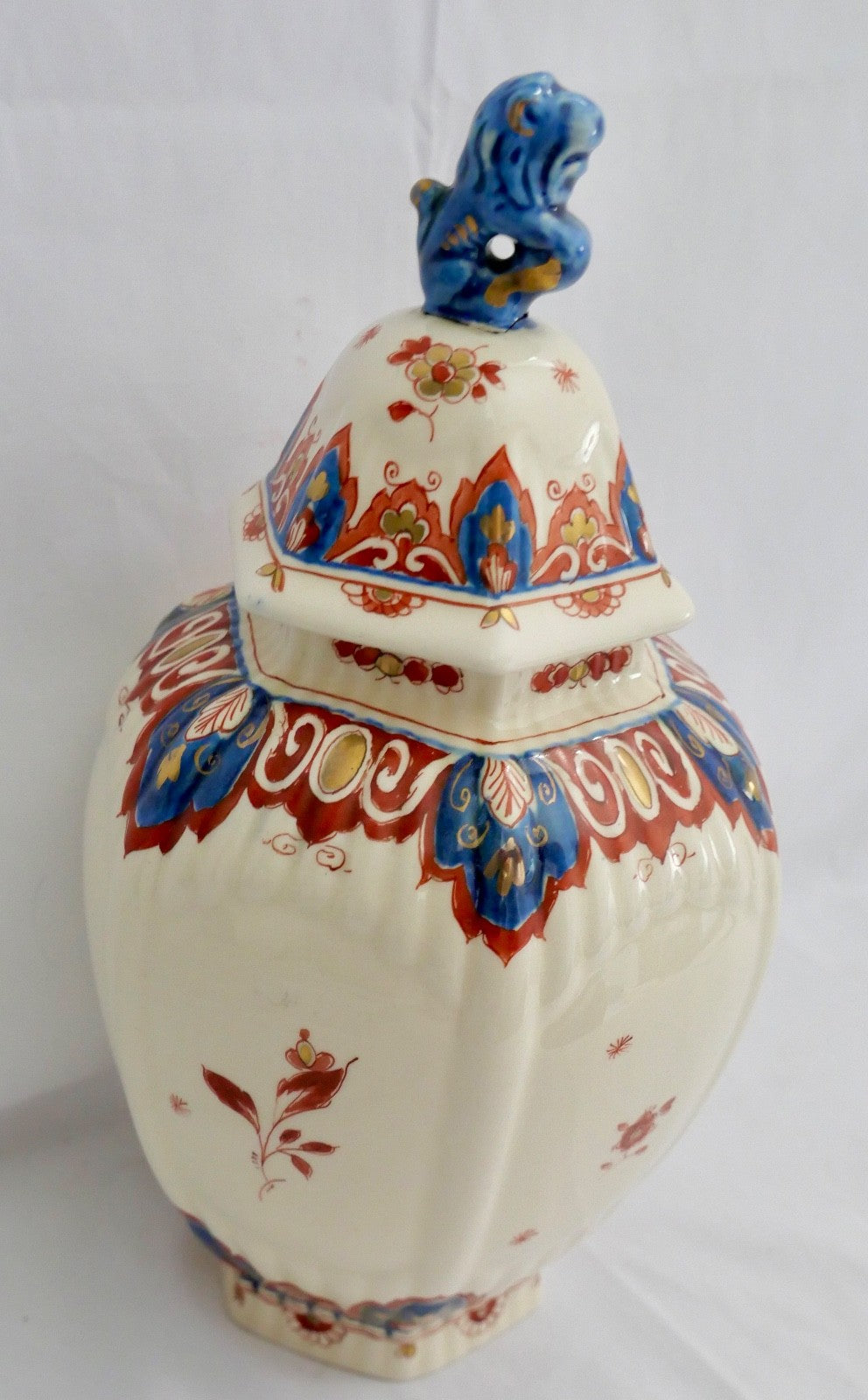 Alter Delft Pijnacker 1792 Deckelvase Urne 28 cm TvW CP Niederlande 1971