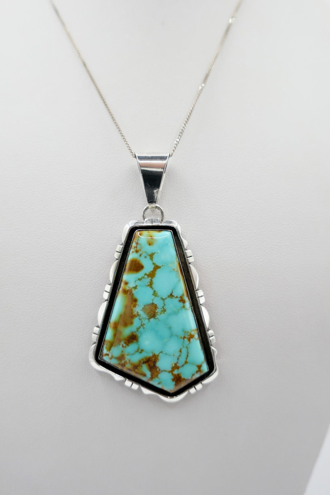 Lonnie Willie großer 925 Sterling Silber Türkis Navajo Anhänger