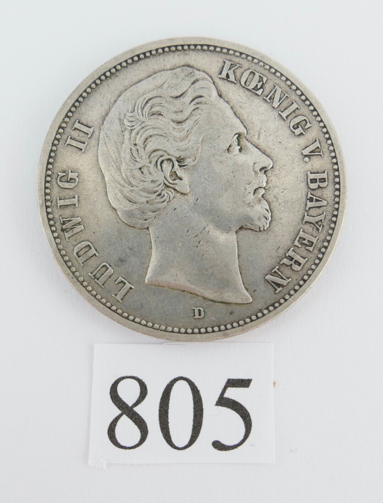 Bayern 5 Mark 1876 D J. Jäger 42  Ludwig II. 1864-1886 Erhaltung : sehr schön