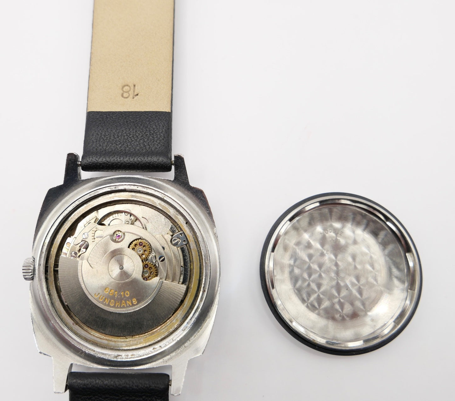 1970er Junghans Automatic Herrenuhr Cal. Eta 2472 schwarzes Zifferblatt